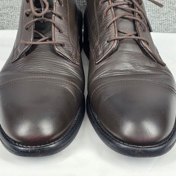 ALLSAINTS HARLAND MEN’S CAP‑TOE LEATHER LACE-UP COMBAT BOOTS – BLACK – SIZE 12 main image 5